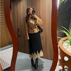 ZARA ZW Collection Combined Lace Skirt NWT